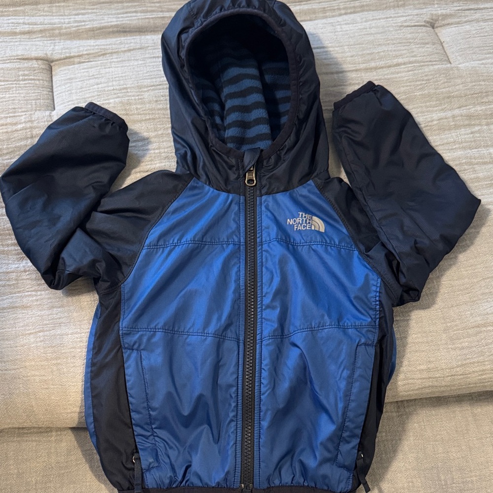 The North Face Navy and Royal Blue Hooded Jacket